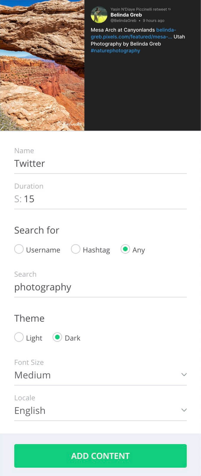 Adding and Configuring Twitter app