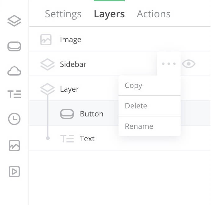 List of layers zone