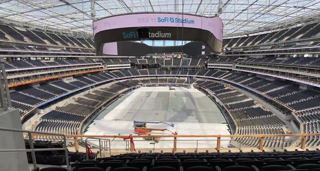 SoFi Stadium interior video diplay
