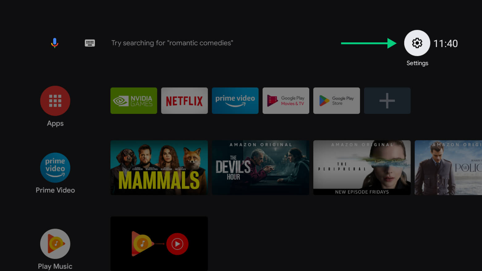 Android TV 11 settings