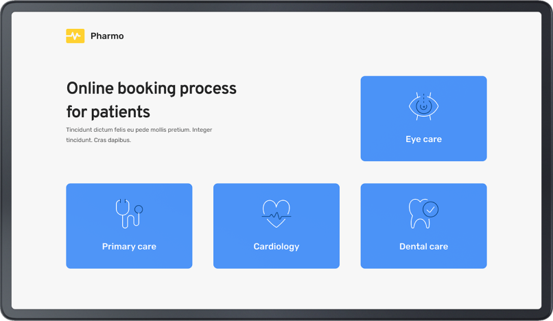 online booking on screen